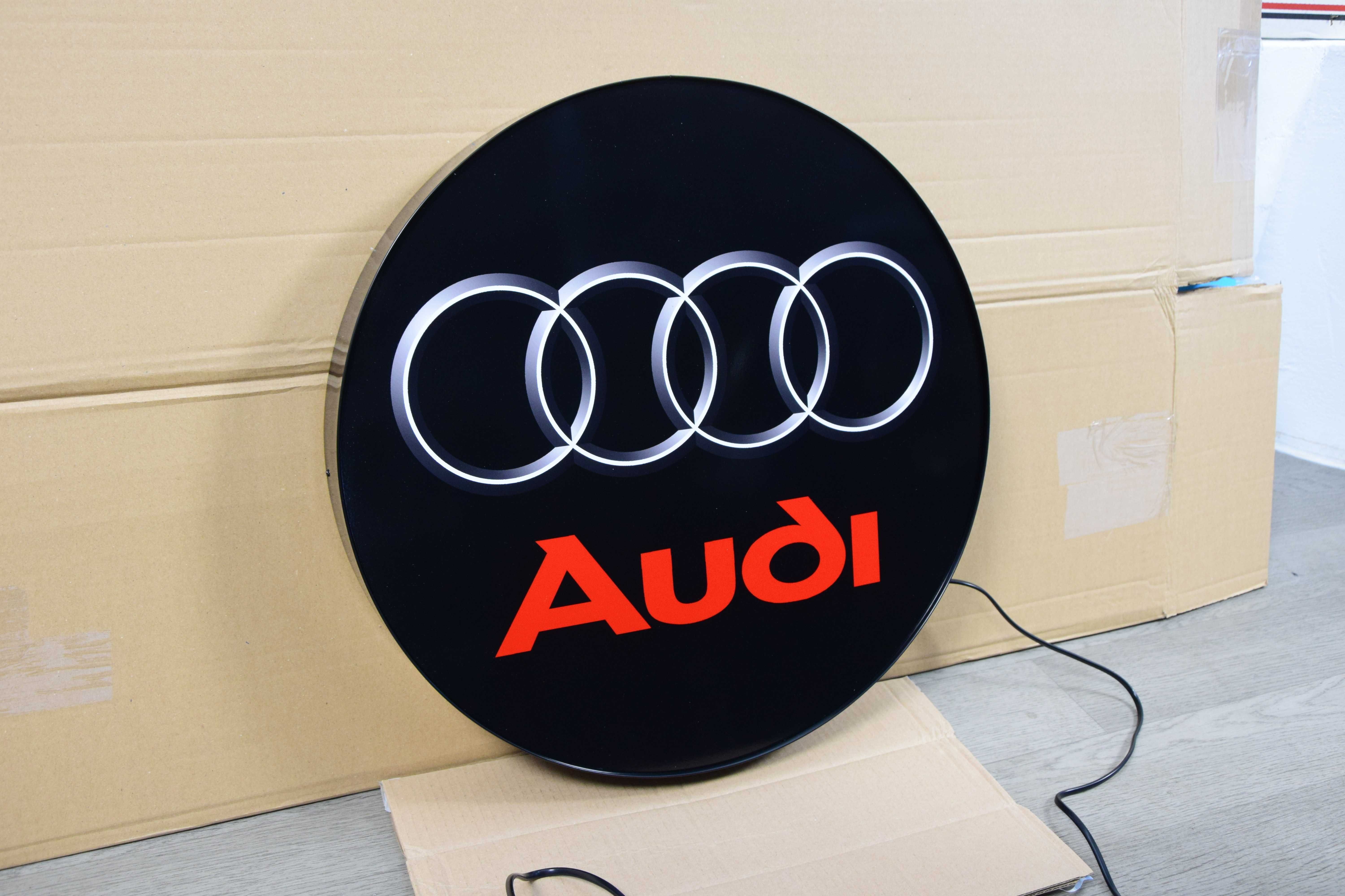 Neon AUDI, Logo LED 3D, Znaczek, Emblemat, Reklama, Baner do serwisu