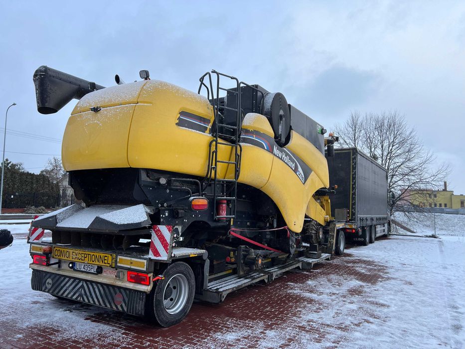 Transport maszyn rolniczych, budowlanych, ponadgabarytowy, laweta