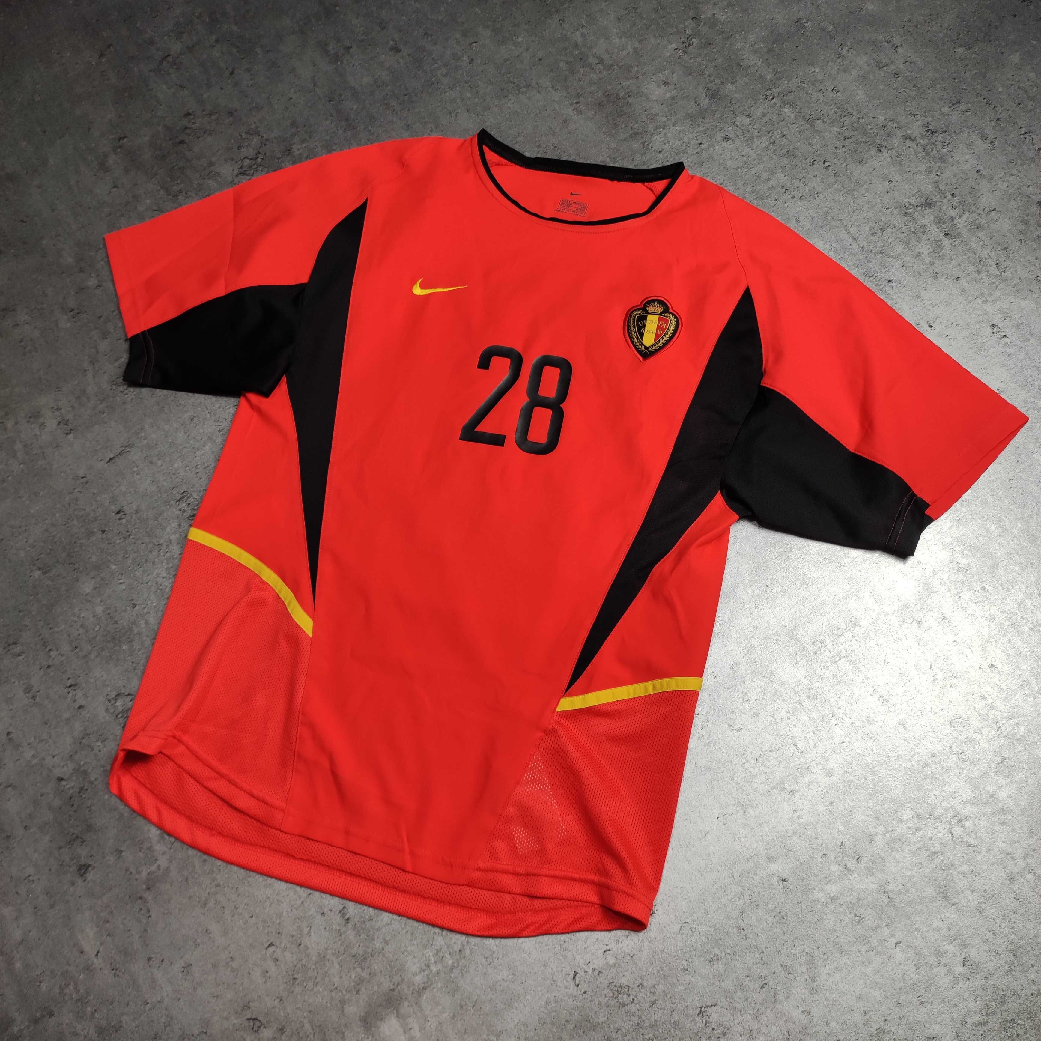 MĘSKA Koszulka Sportowa Piłka Nożna MŚ Reprezentacja Belgii 2002