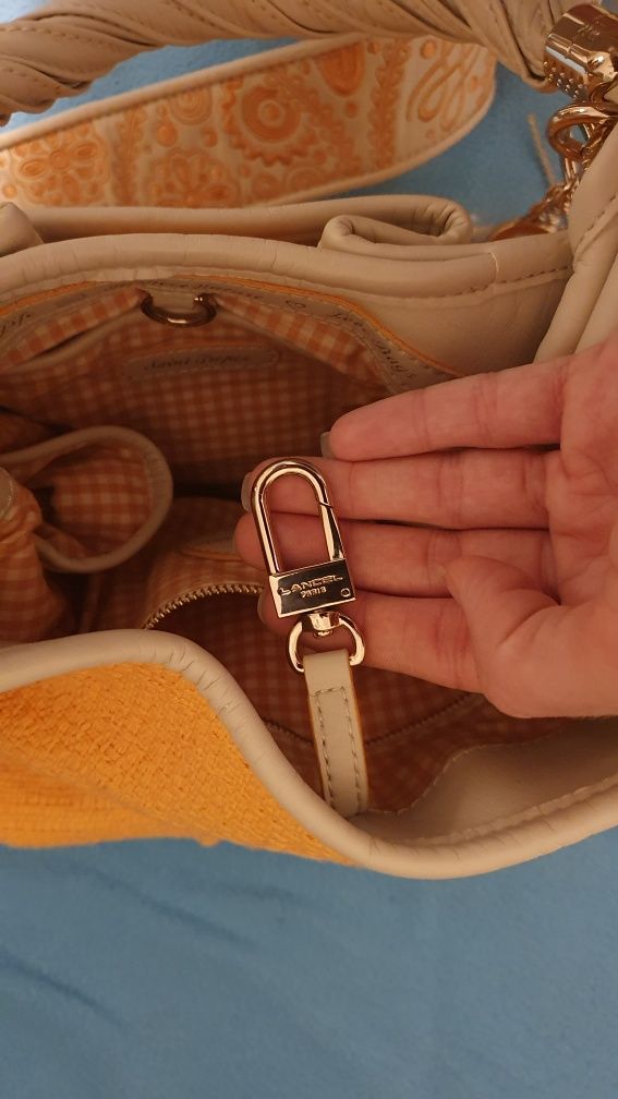 Torba typu Bucket Le Brigitte Bardot z pomarańczowej tkaniny Lancel