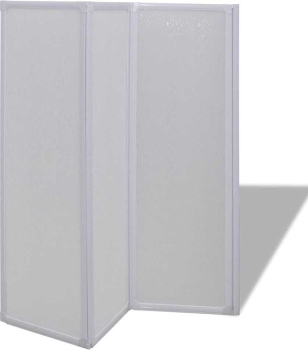 Parawan nawannowy  3-częściowy szkło satyna, profil biały