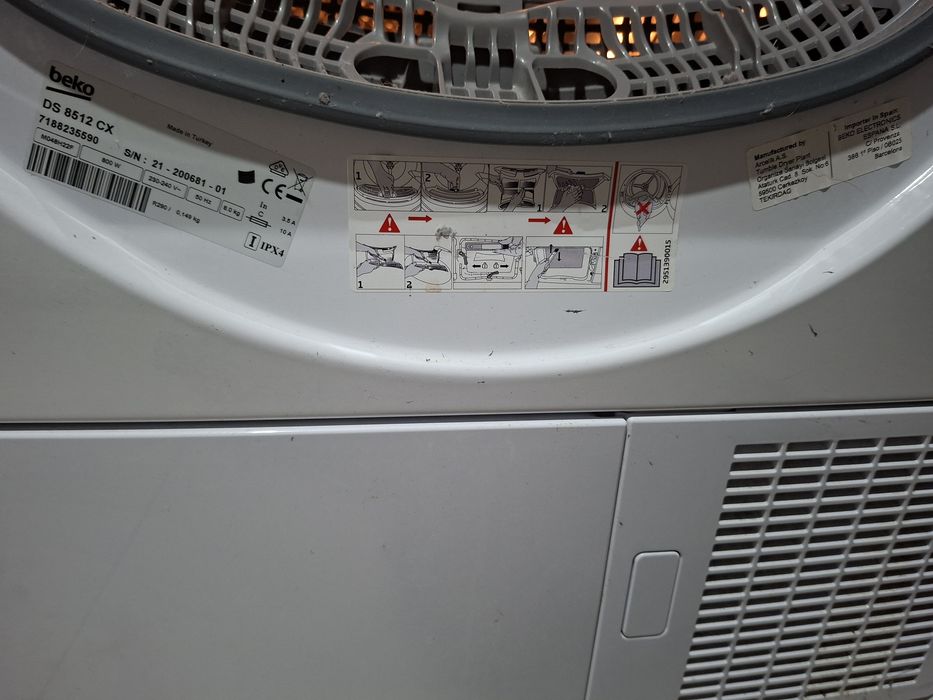 Máquina de Secar Roupa Beko DS8512CX Bomba de Calor - Para Reparar