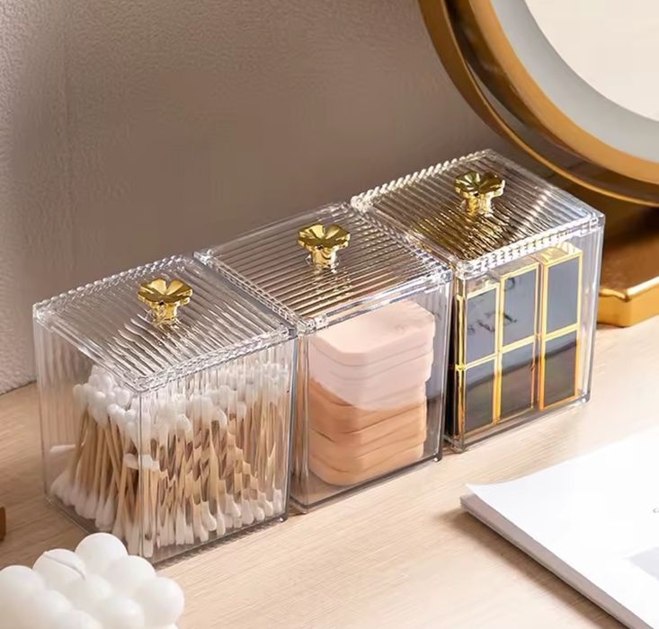 Mały przeźroczysty organizer akrylowy pojemnik z pokrywką