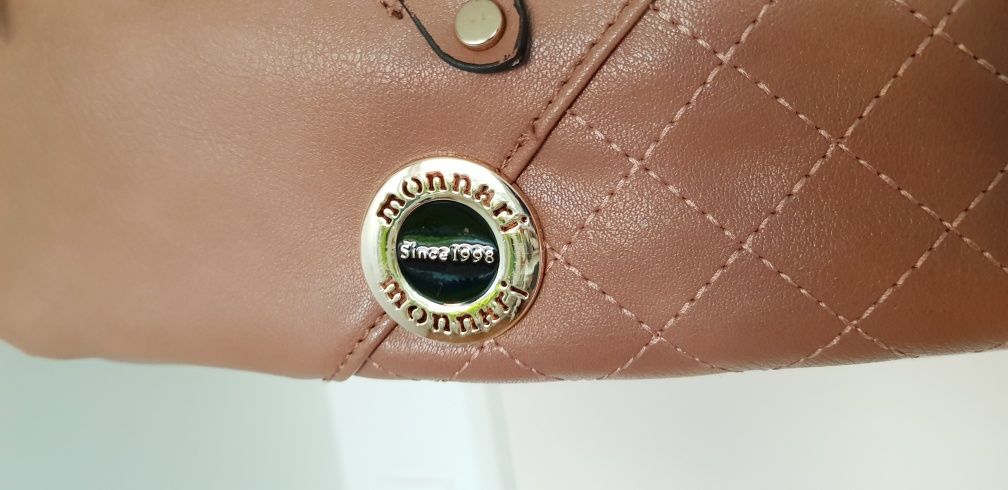 Monnari, piękna torebka na ramię, brązowa