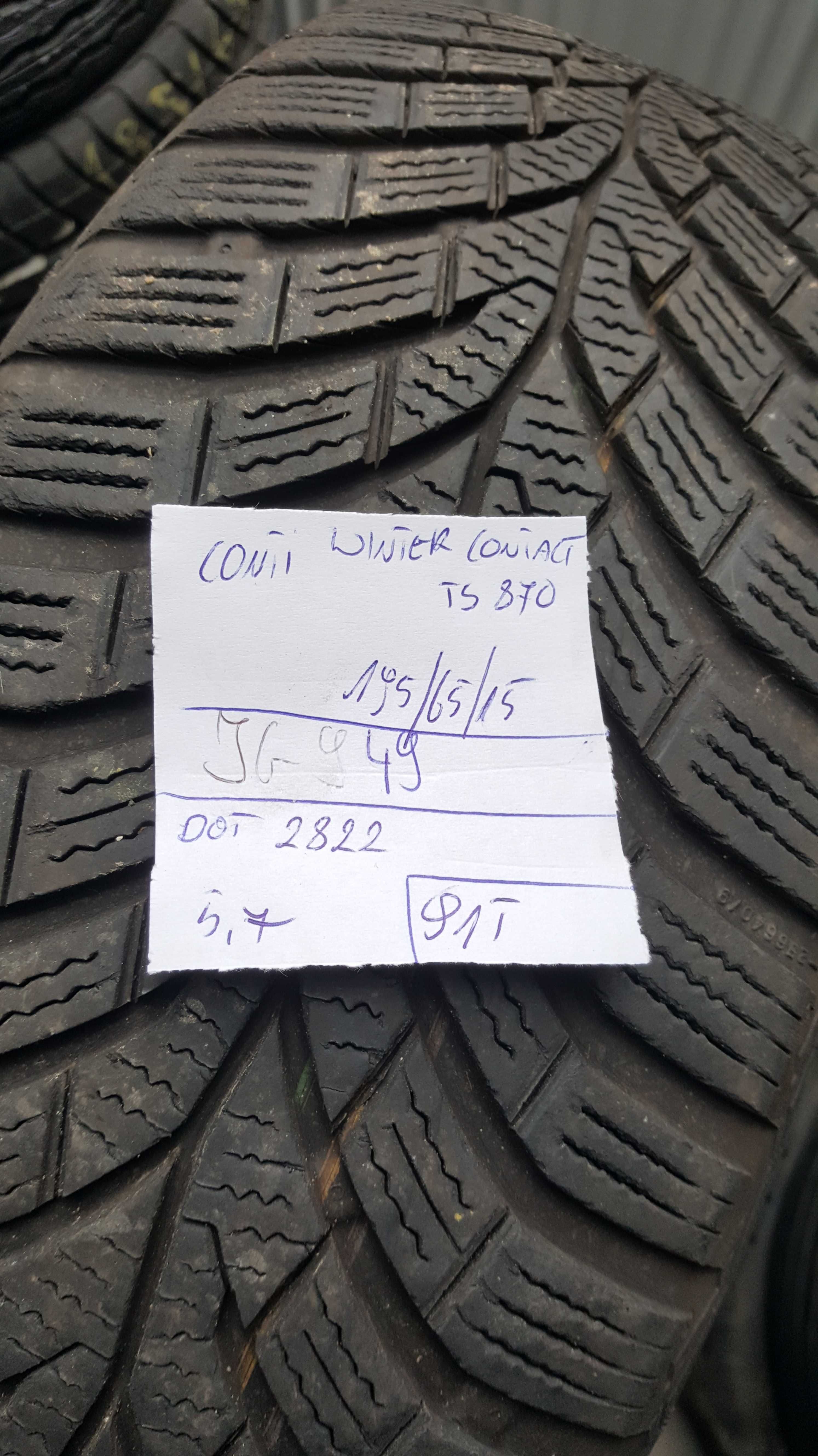 Continental 195/65 r15 TS870 /// 5,7mm!!! 2022r ContiWinterContact