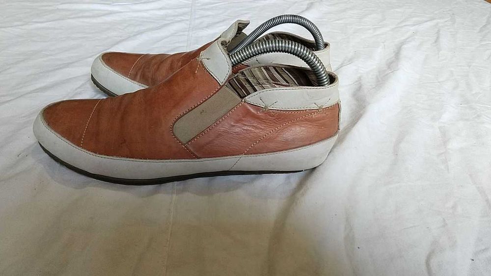 кожаные итальянские кроссовки MOMA 39р. 25 см.