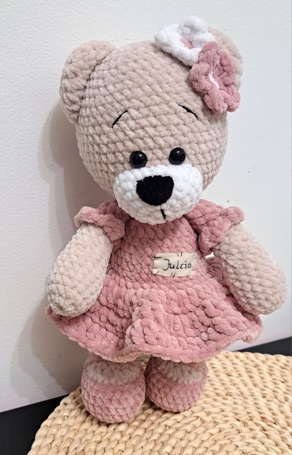 Mała misia dla dziewczynki handmade rękodzieło