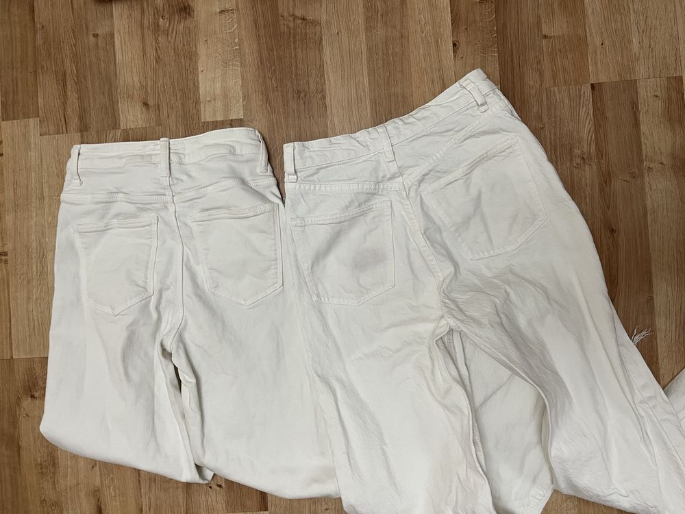 Szerokie spodnie białe damskie Zara XS