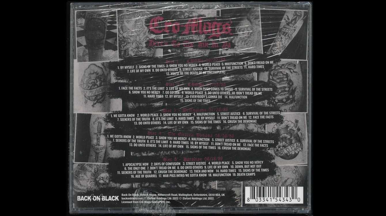 Cro-Mags – Here's To The Ink In Ya. 5 CD BOX. Nowy.