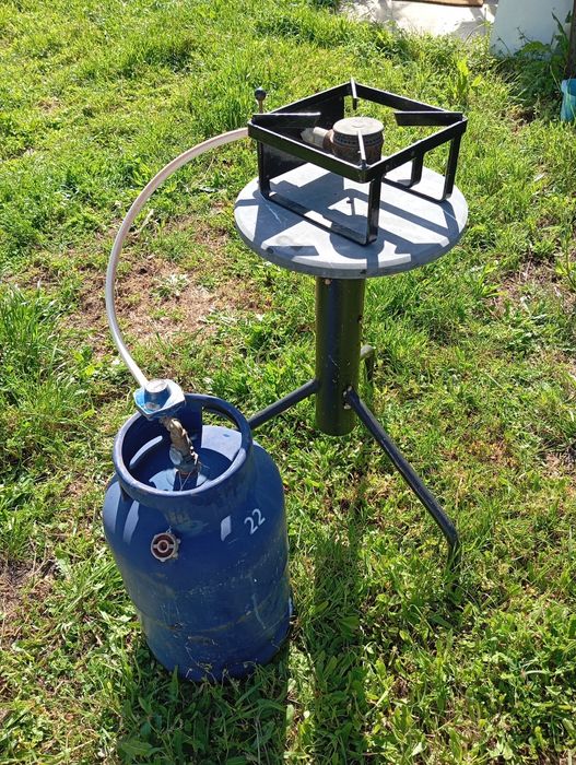 Fogão industrial com bancada botija de gaz e redutor