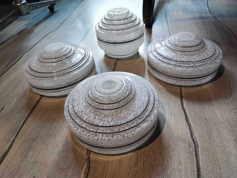 Art deco,niklowany mosiężny żyrandol