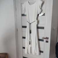 Sukienka elegancka biała śmietanka uniwersalny rozmiar