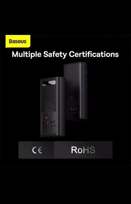 Інвертор Baseus 500W, 12V-220V, правильна синусоїда.