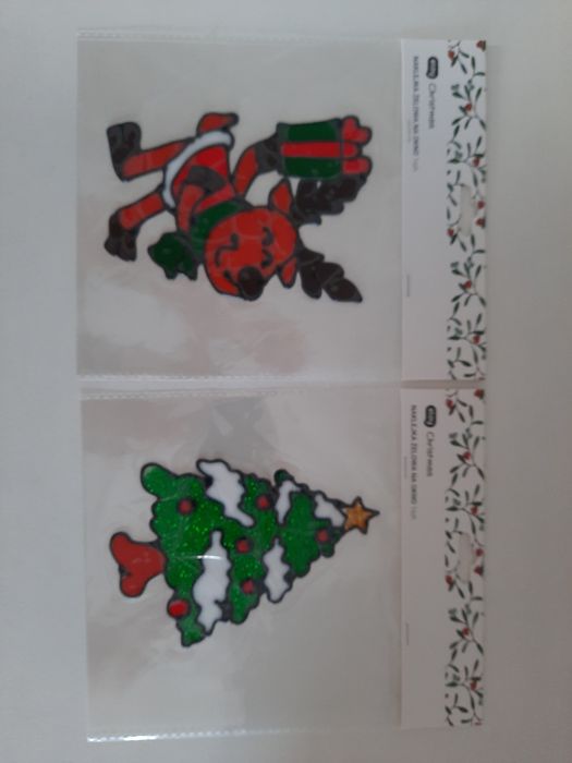 Naklejki żelowe na okno - dekoracja 9 wzorów Boże Narodzenie