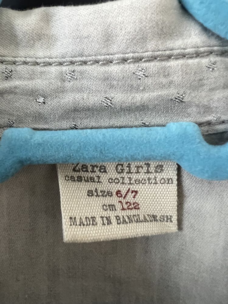 Zara bawełniana denimowa dżinsowa szara koszula r. 6/7 lat 122 cm