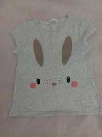 H&M t-shirt króliczek zając królik 116