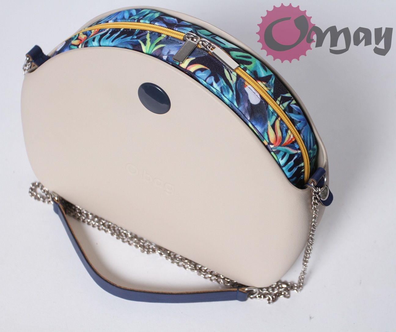 Granatowy organizer do OBAG MOON LIGHT tukany żółty 2 kieszenie OMAY
