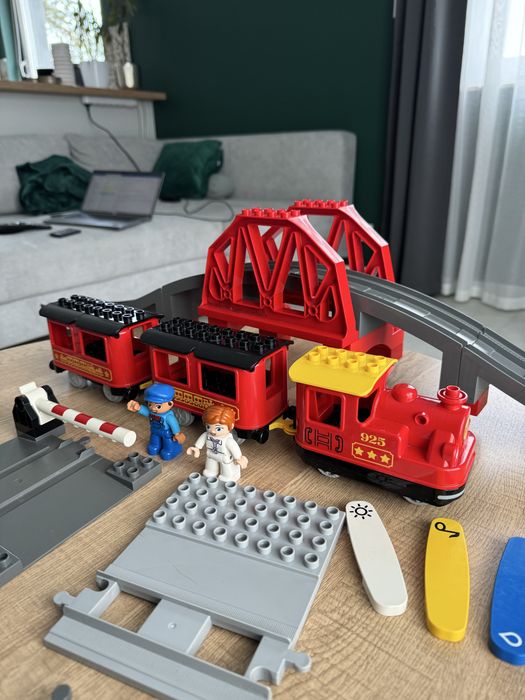 Mega zestaw pociąg parowy kolejka lego duplo z mostem