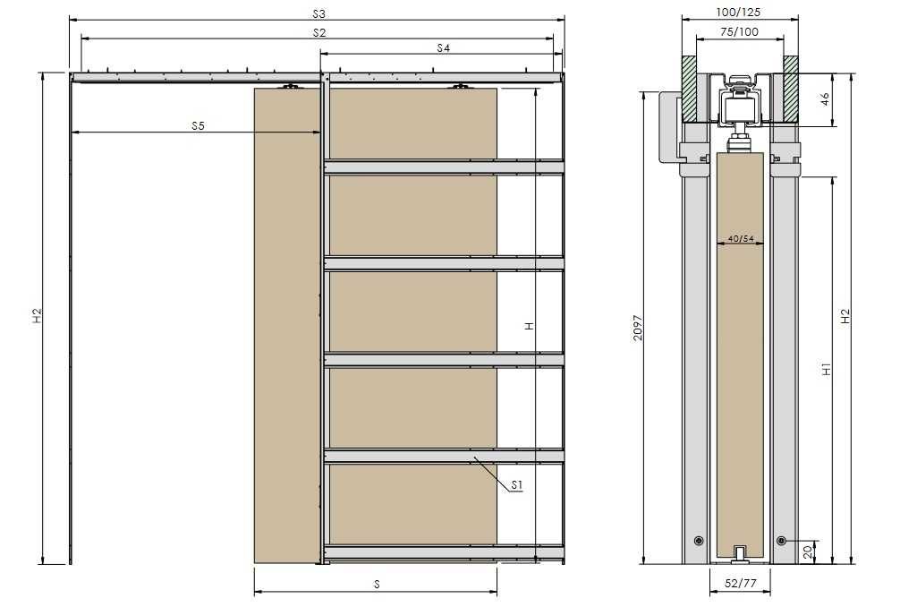 Kaseta STARK do drzwi przesuwnych 70cm