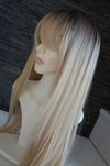 Peruka blond jasny ciemny włosy jak naturalne proste gęste