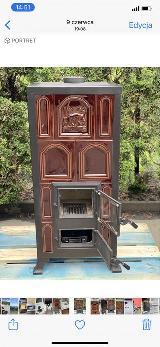Piec kaflowy koza kaflowa kominek wolnostojący
