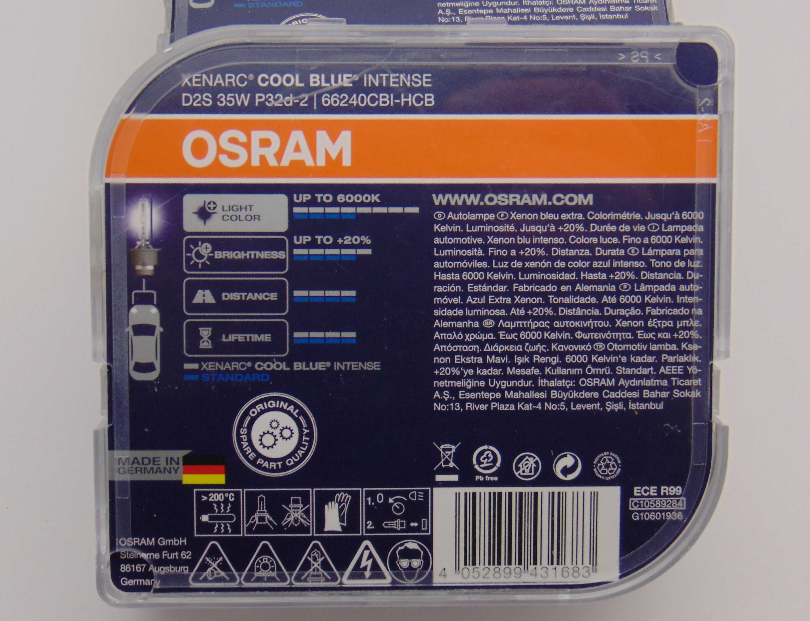 żarówki OSRAM D2S Cool Blue Xenarc 6000K * NOWE * 100%ORYGINAŁ # 2szt.
