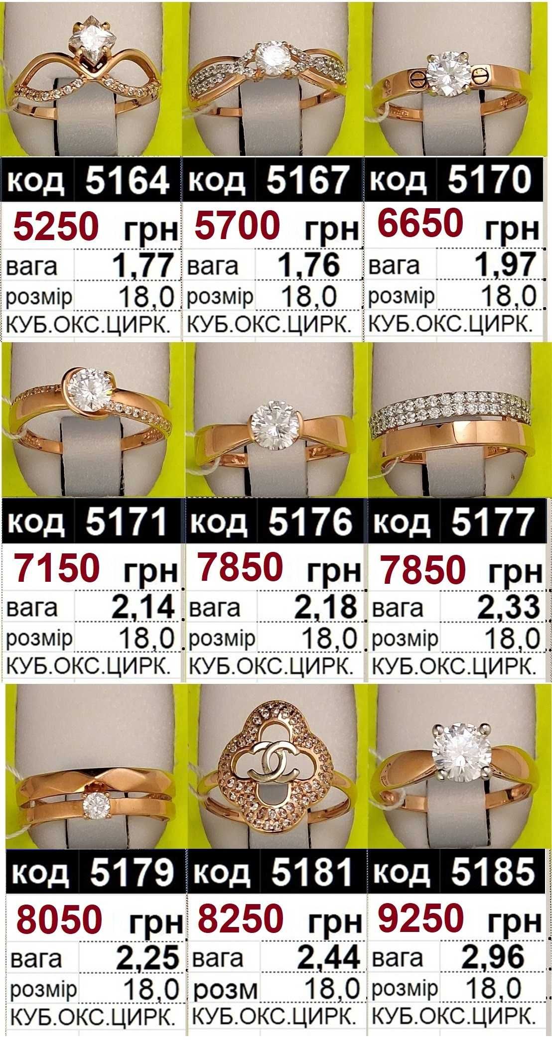 Золоті каблучки до 18 розміру Розпродаж ФОП за собівартістю