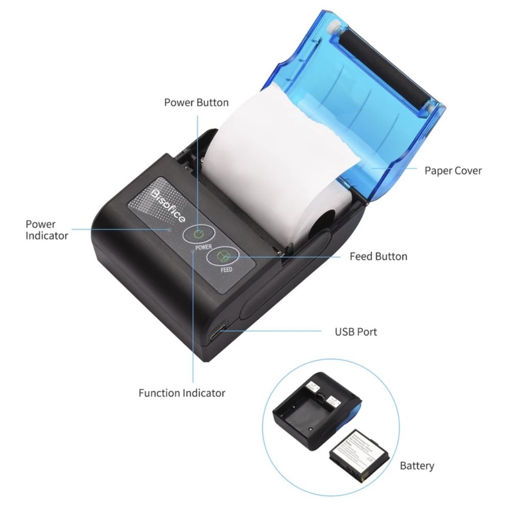 Impressora térmica Bluetooth 58mm