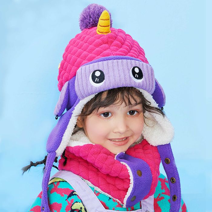 Детская зимняя шапка ушанка с завязками застежками + шарф снуд хамут