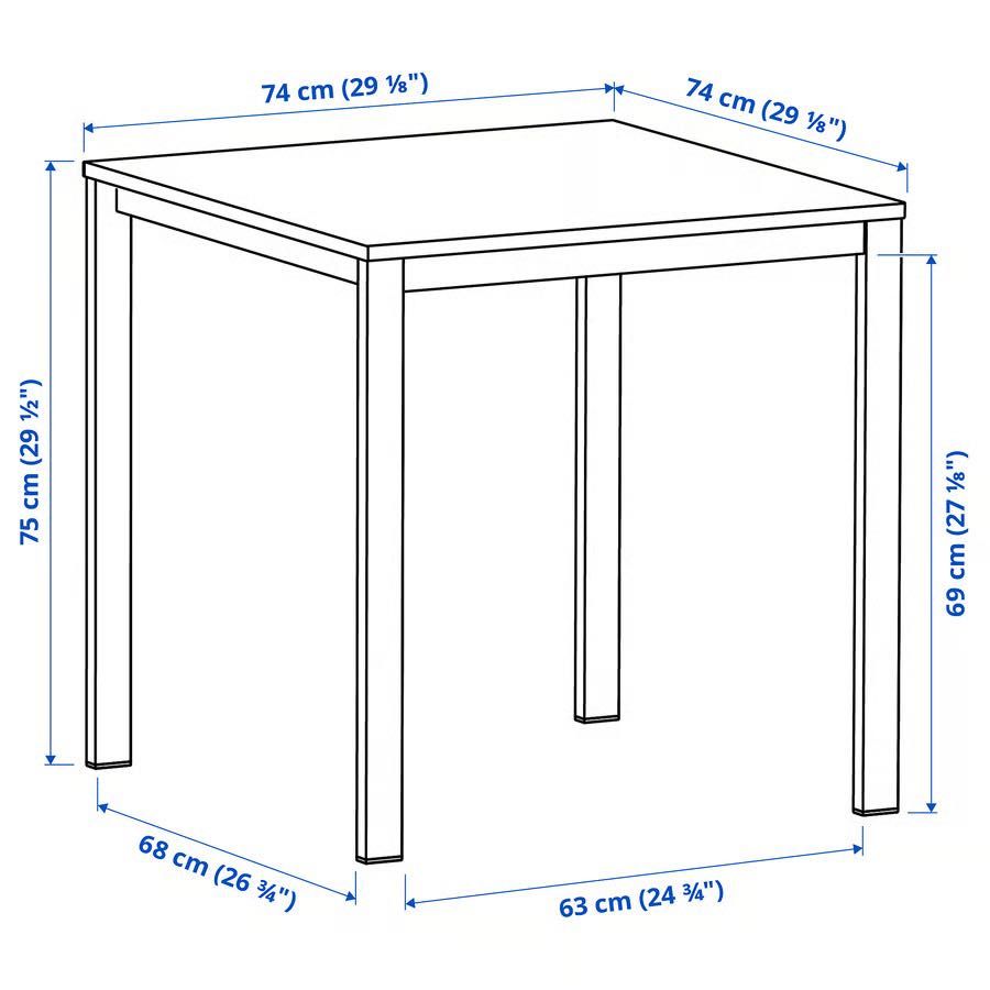 VIHALS Table/Mesa, White/Branca, 74x74 cm, Like New/Como Nova