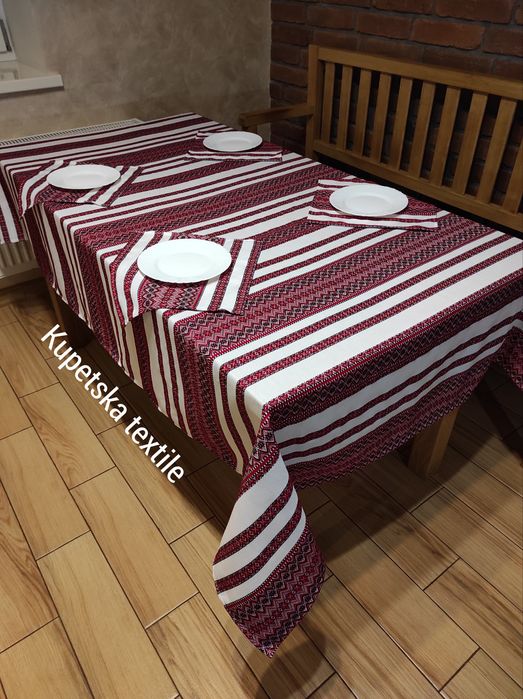 Вишита скатертина в українському стилі, вишиті серветки (5 кольорів)