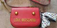 Love Moschino oryginalna czerwona listonoszka damska, Nowa!