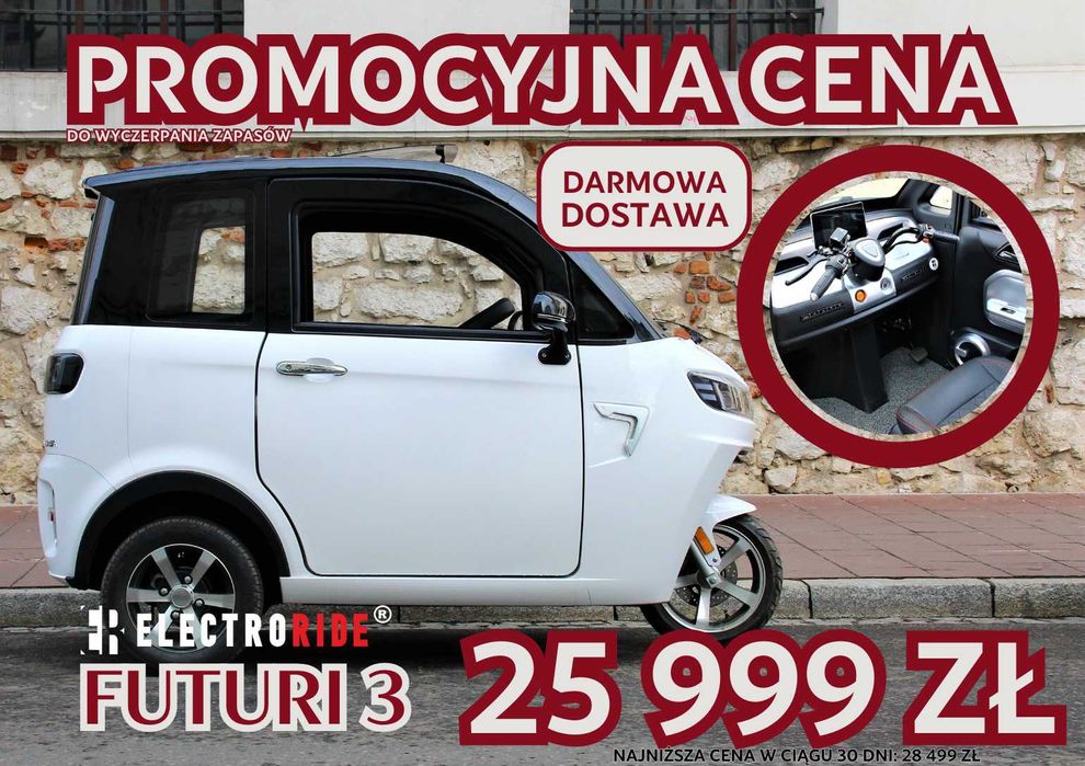 ELECTRORIDE FUTURI 3 zabudowany skuter elektryczny