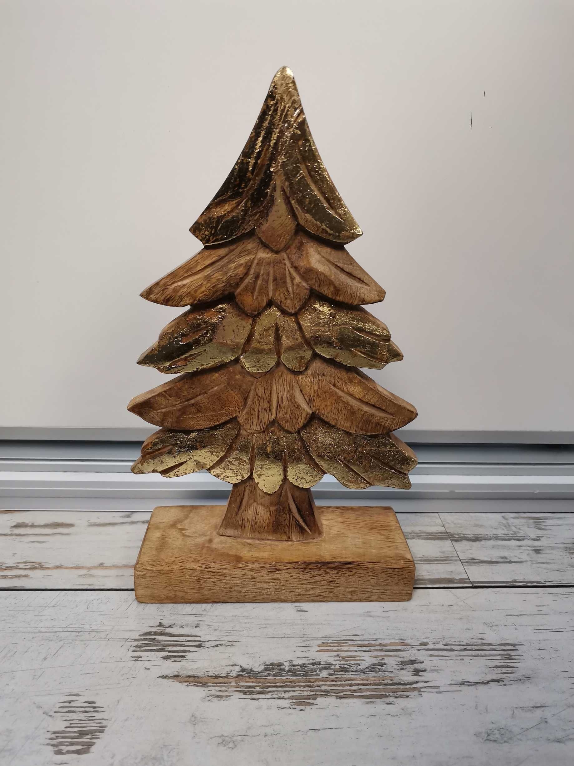Piękna nowa figurka-choinka z drewna mango-wys. 27 cm, Boże Narodzenie