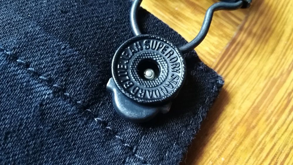 SUPERDRY spódnica/sukienka na szelkach JEANS ogrodniczka 38 M