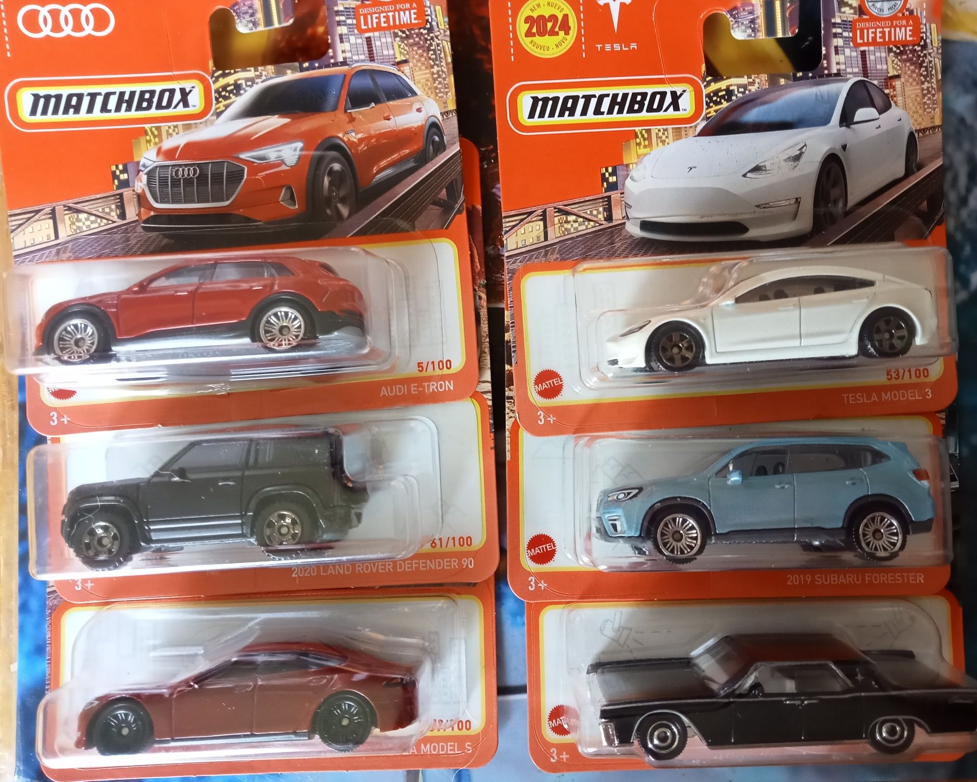 Модели Matchbox, Tesla, Subaru,Audi, Lincoln