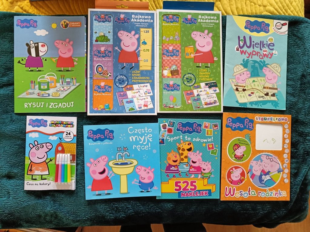 Zestaw kolorowanka kolorowanki świnka peppa naklejki