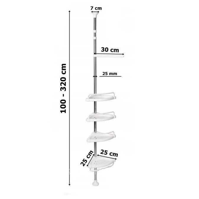 Угловая телескопическая полка для ванной комнаты Multi Corner Sweetbab