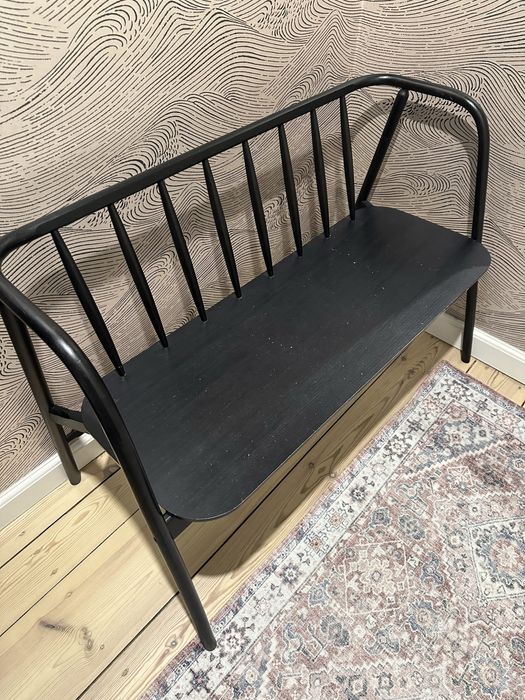 Ławka czarna Ikea drewno