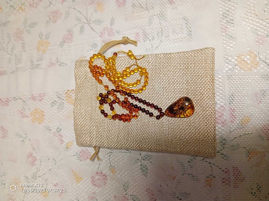 Colar de ambar baltico original da Lituania