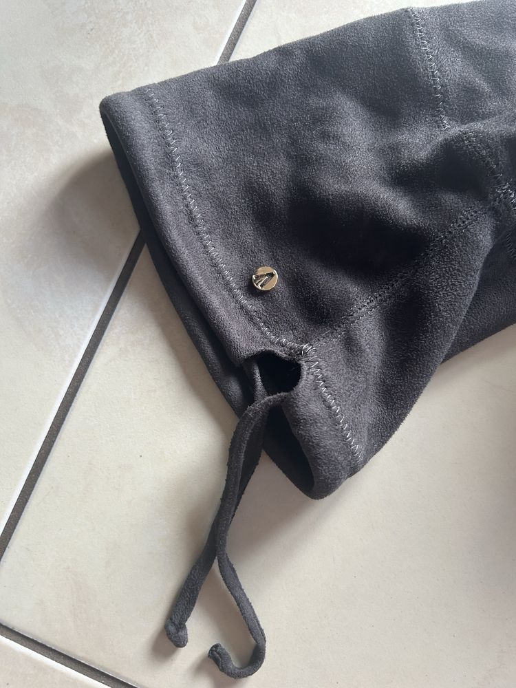 Kozaki za kolana z szarego zamszu