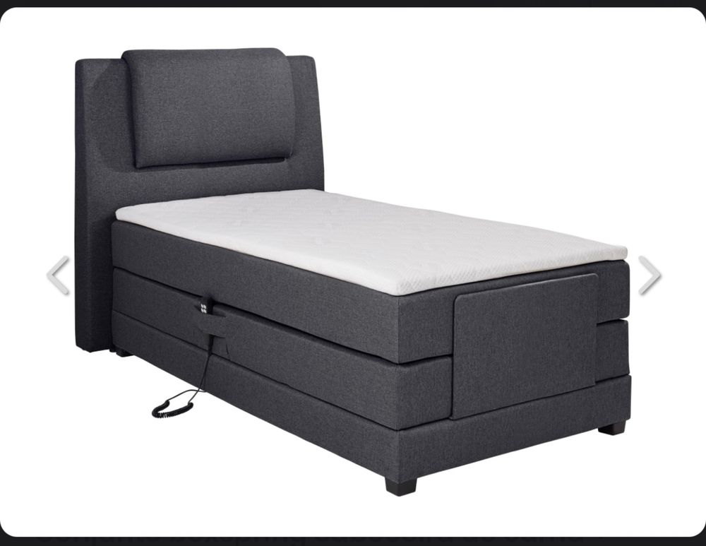 Cama com somier/cabeceira e colchão articulada