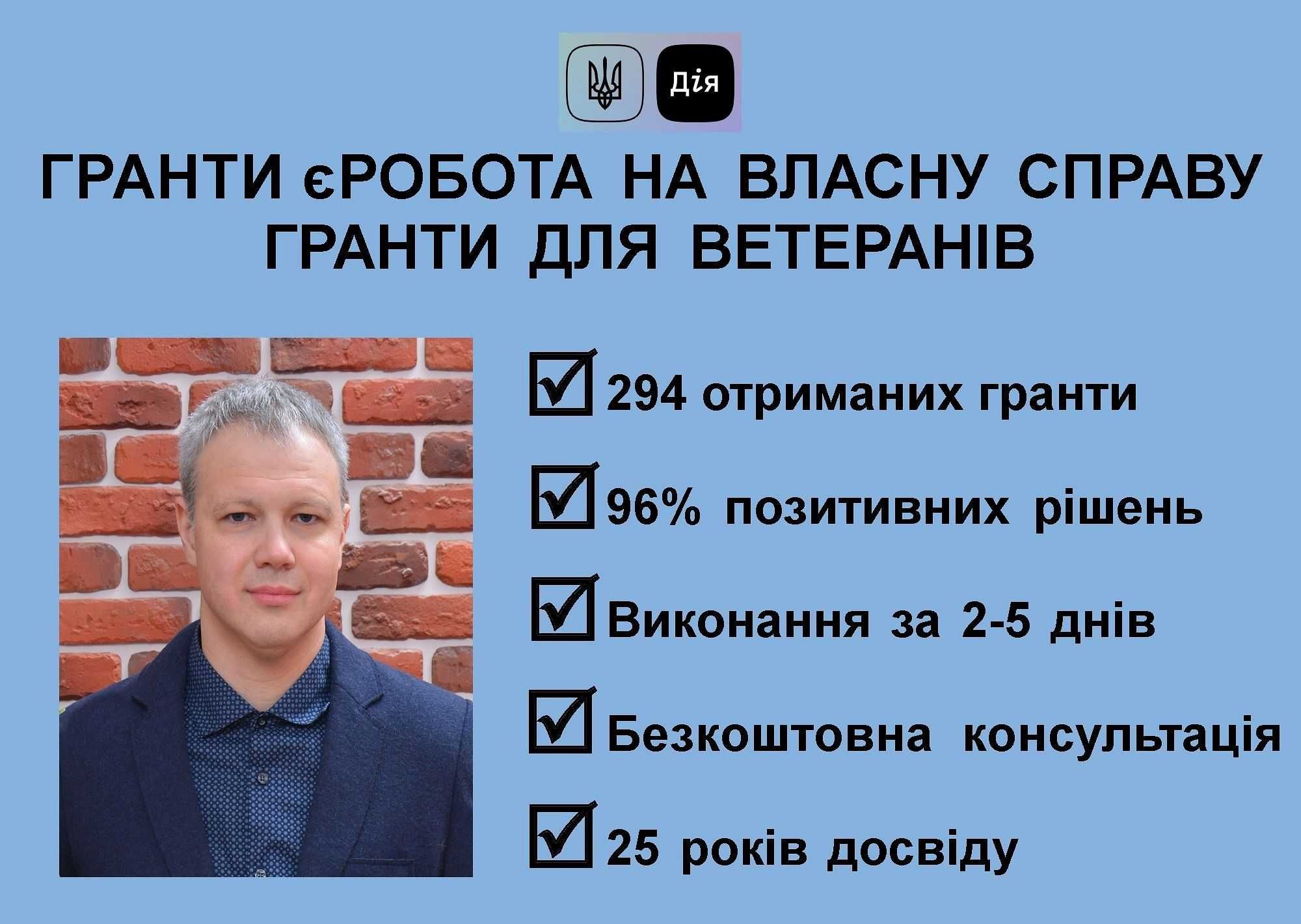 ГРАНТ Дія під ключ - бізнес-план заявка супровід. 294 виграних гранти!