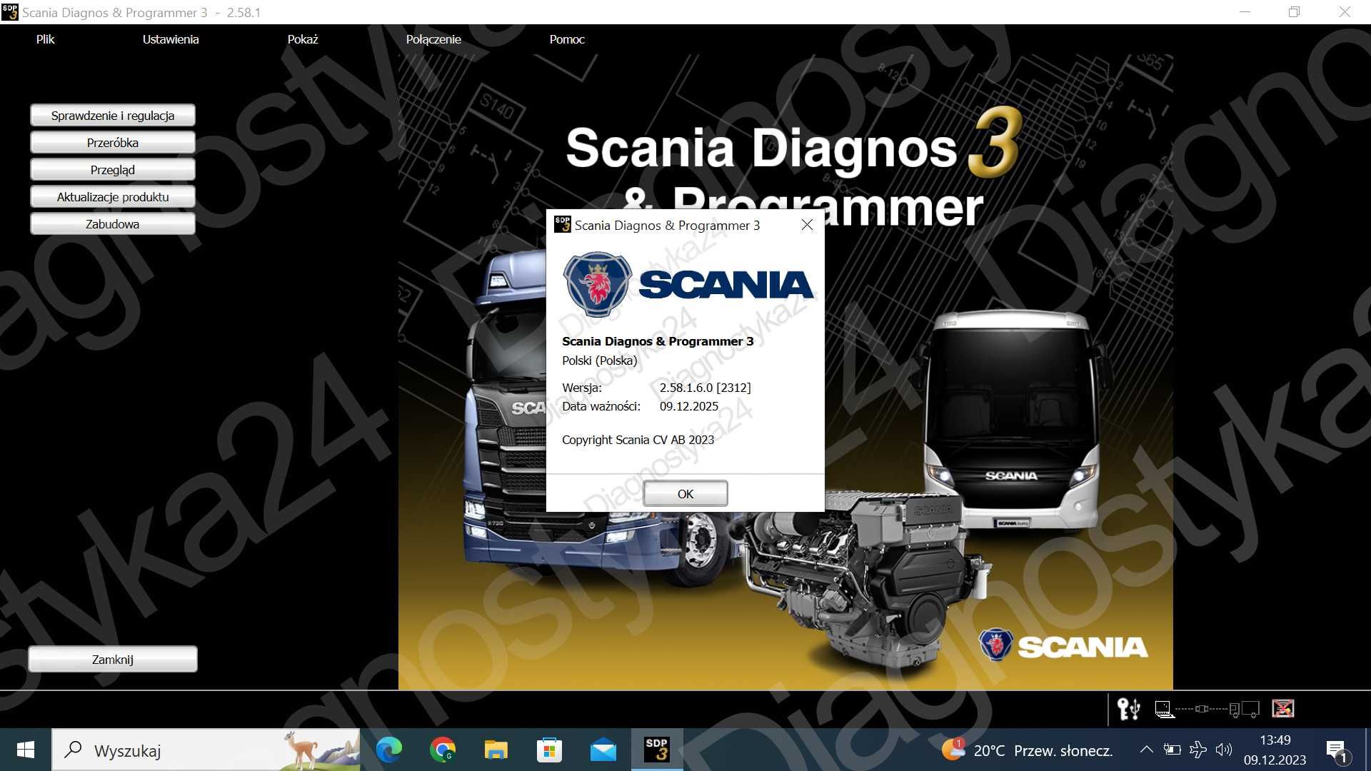 NAJNOWSZE OPROGRAMOWANIE Scania SDP3 2.58 + Gotowy Laptop Lenovo