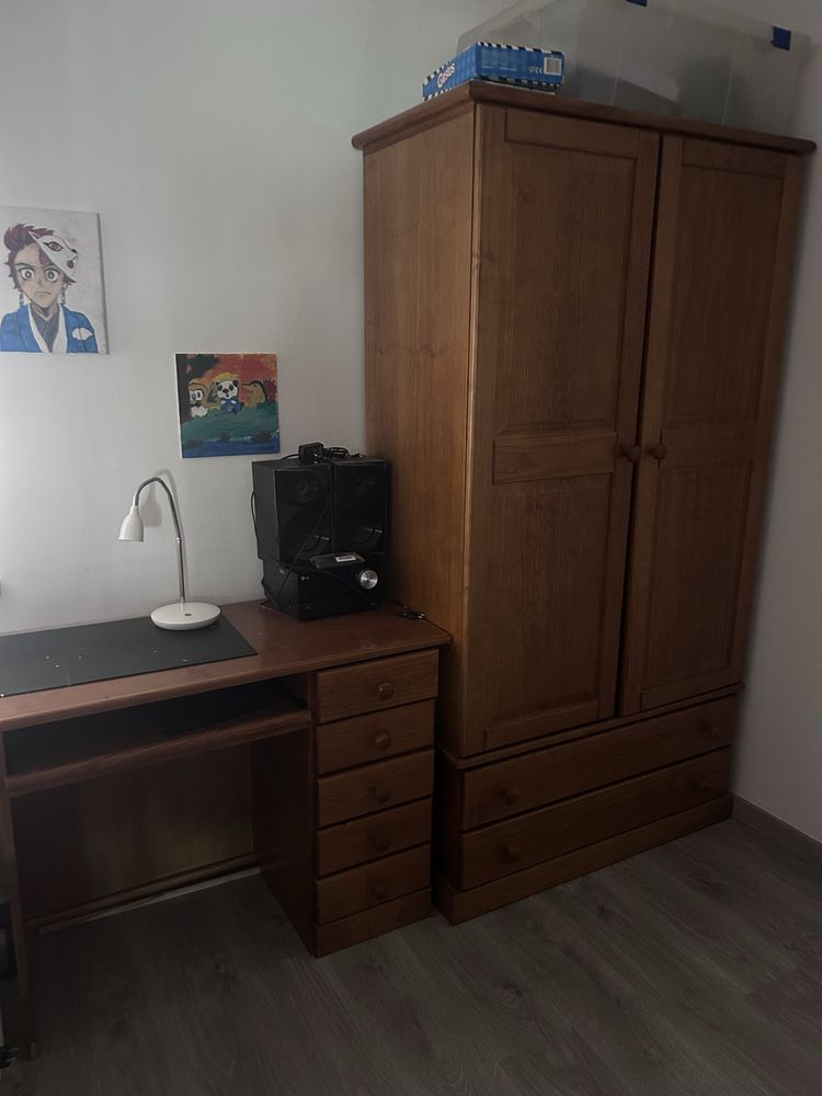 Quarto; cama com gavetao e estudio, roupeiro e secretaria