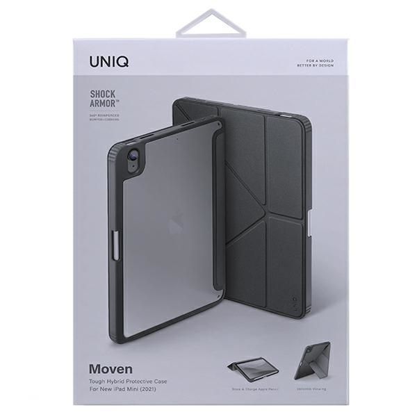 Uniq Etui Moven Ipad Mini (2021) Antimicrobial Szary/Charcoal Grey