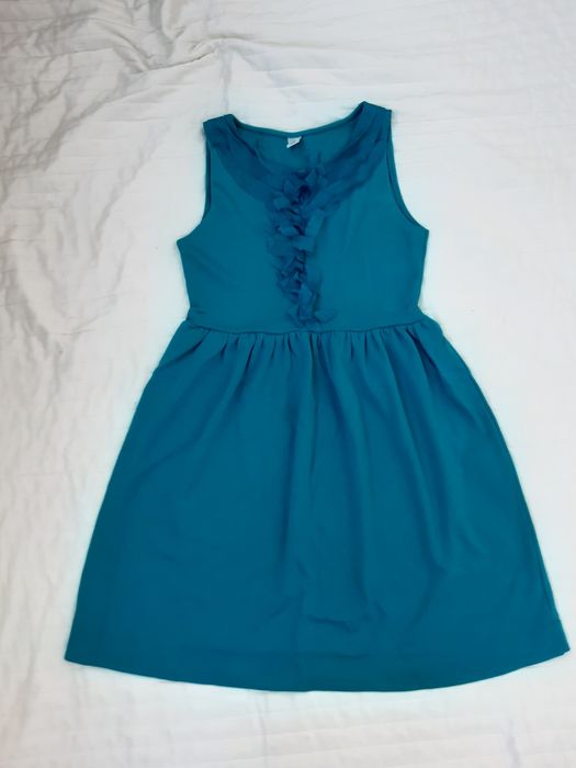 Piękna elegancka turkusowa sukienka Zara 152 na 11 - 12 lat na lato