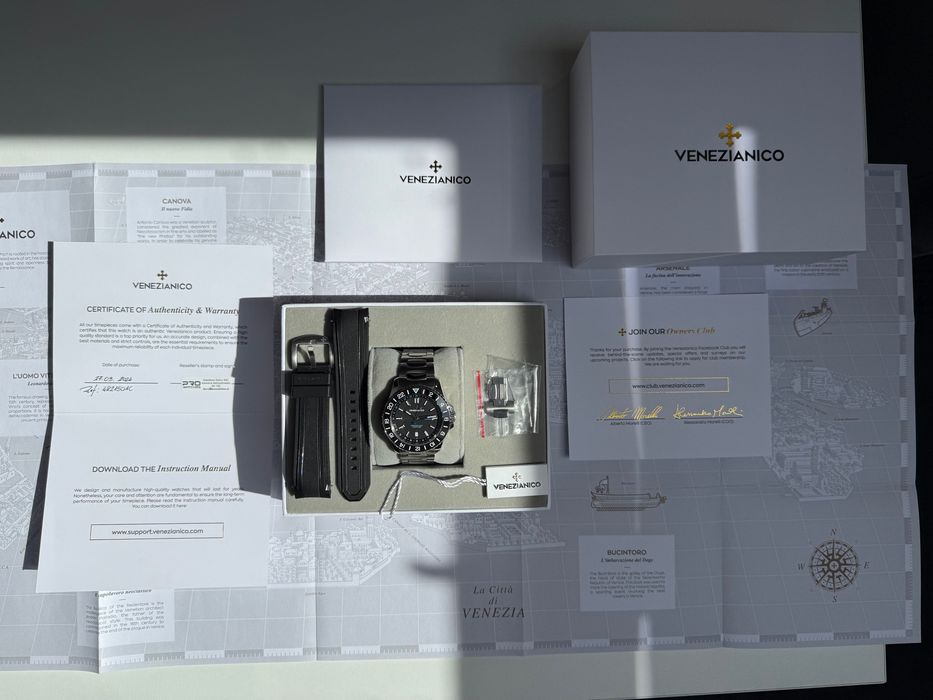 OKAZJA!!! Venezianico Nereide GMT Ceratung z dodatkowym paskiem!