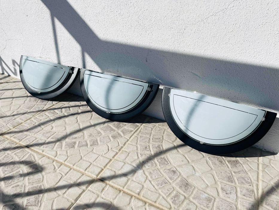 3 Apliques / Candeeiros de parede (com lâmpadas)