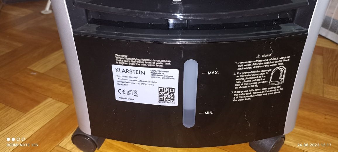 Klimator przenośny KLARSTEIN Maxfresh BK 6L 65W